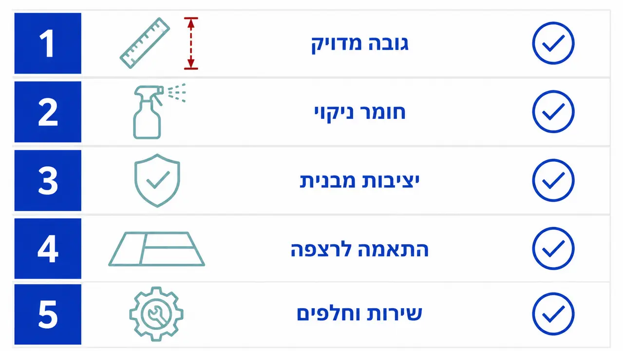 צק ליסט הזמנה לפרויקט מסחרי