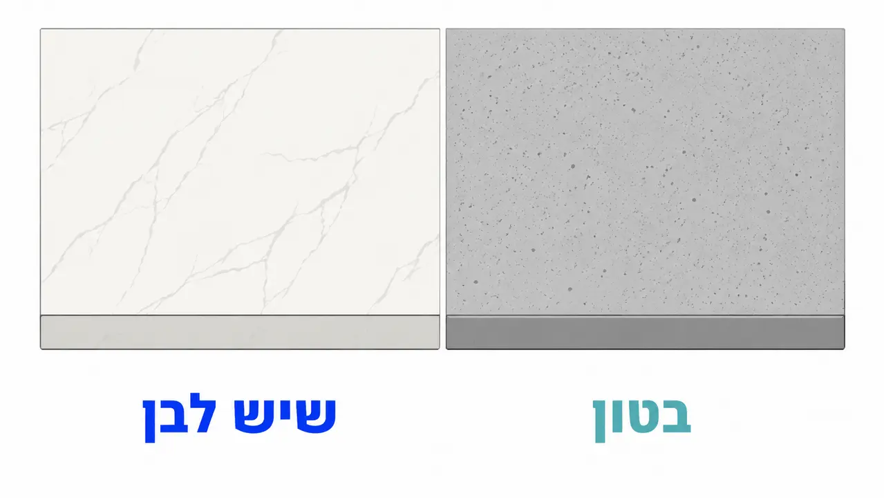 גוונים וטקסטורות דמויי שיש ובטון