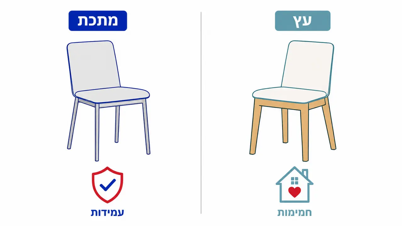 רגלי מתכת לעומת רגלי עץ