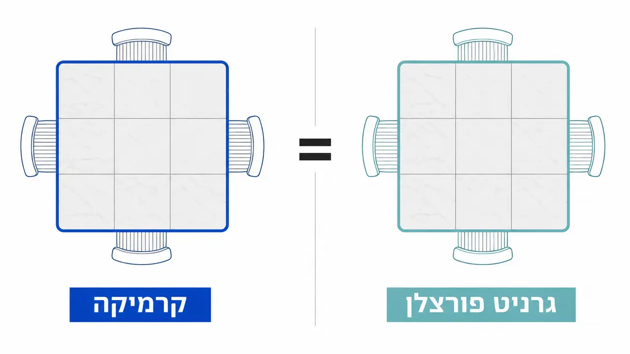 גרניט פורצלן כשם חומר בשולחנות