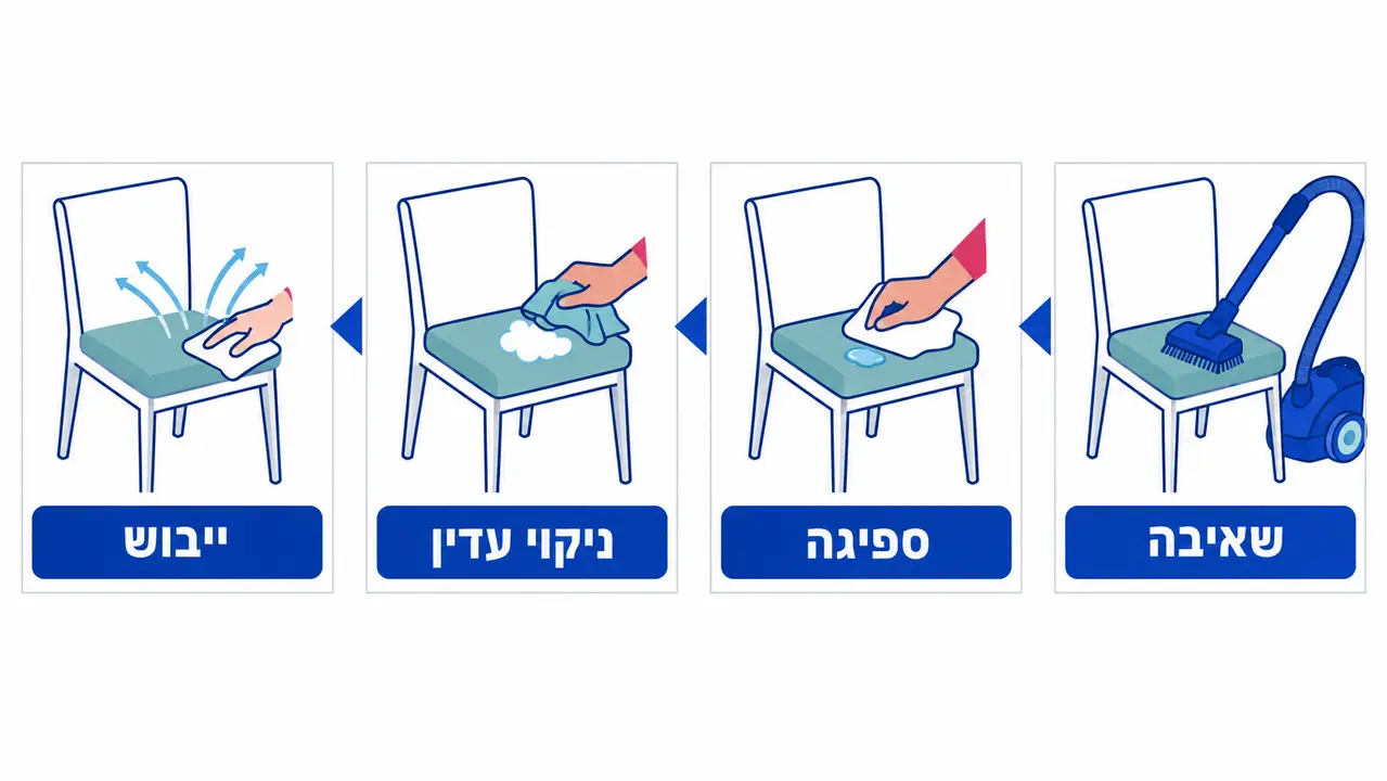 ניקוי כיסא מרופד בבית שלב אחר שלב