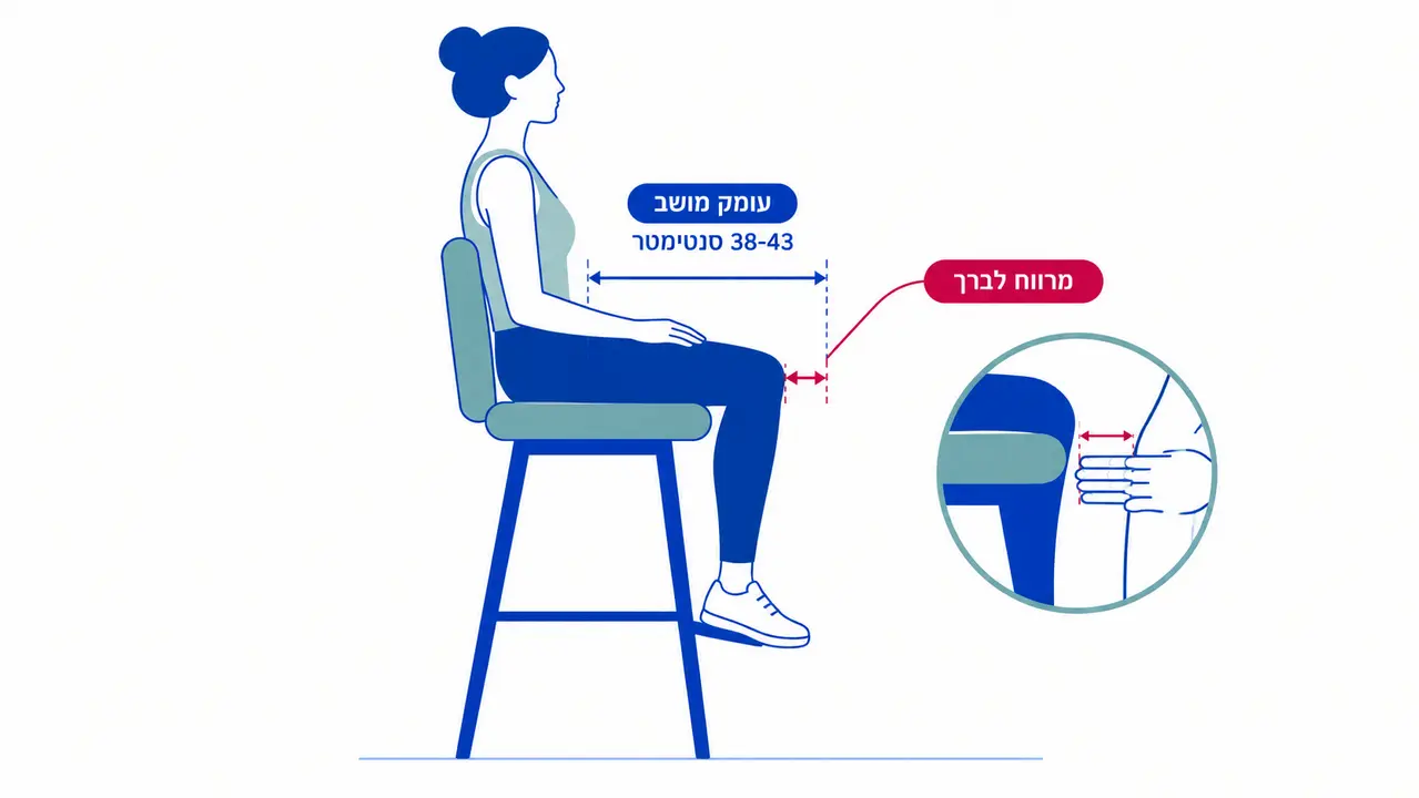 עומק המושב והשפעתו על תמיכת הירכיים