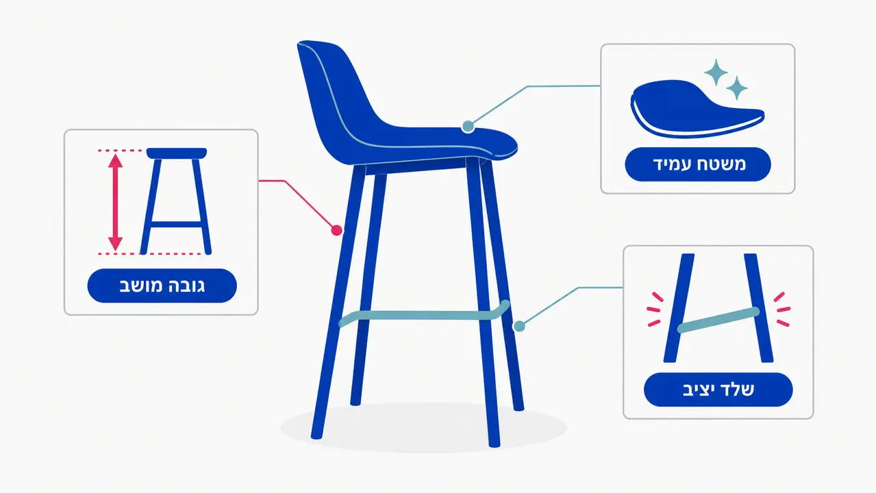כסאות בר עודפים - מדריך בחירה לדלפק המטבח